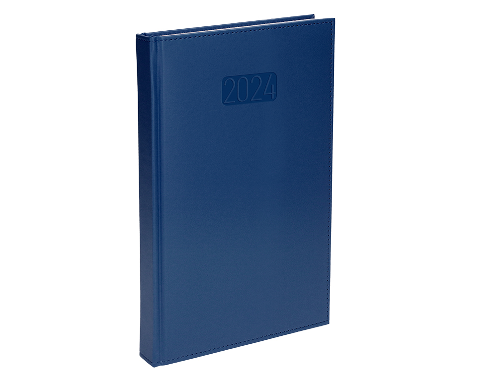 AGENDA ENCUADERNADA LIDERPAPEL CRETA 8X15 CM 2024 SEMANA VISTA COLOR AZUL PAPEL 70 GR