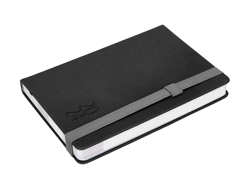 AGENDA ENCUADERNADA LIDERPAPEL LARISIS 17X24 CM 2024 DIA PAGINA COLOR NEGRO PAPEL 70 GR