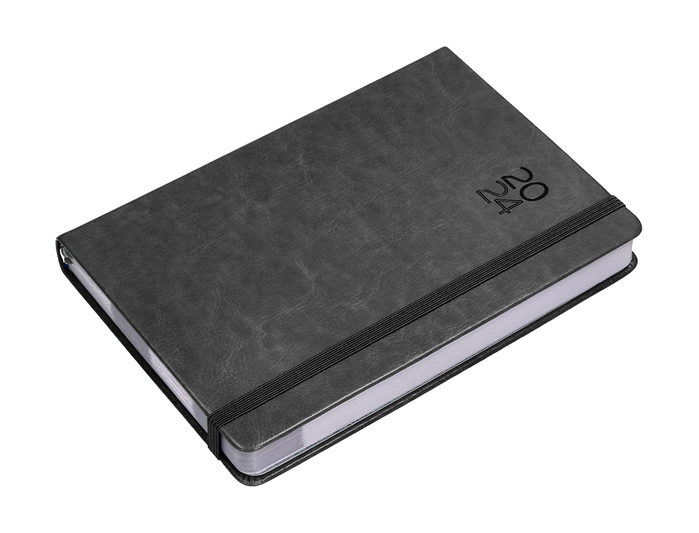 AGENDA ENCUADERNADA LIDERPAPEL MYKONOS 15X21 CM 2024 DIA PAGINA COLOR NEGRO PAPEL 70 GR