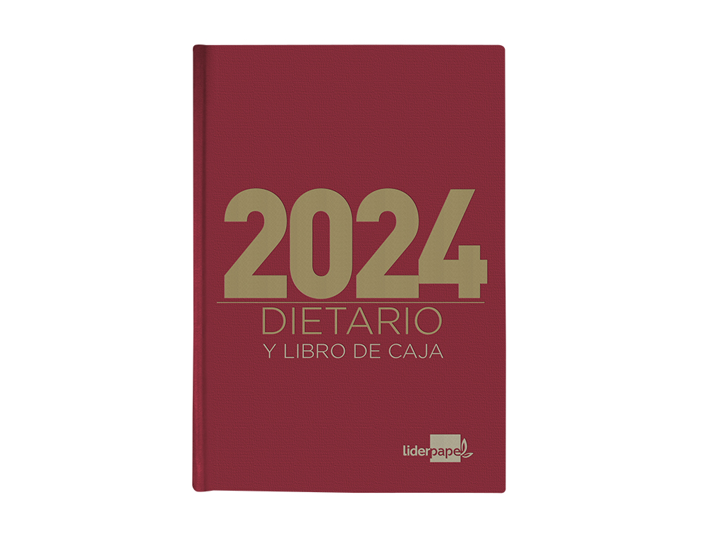 Dietario liderpapel 15x21,5 cm 2024 cuarto color rojo papel 70 gr