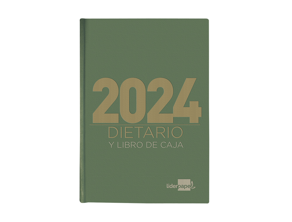 Dietario liderpapel 15x21,5 cm 2024 cuarto color verde papel 70 gr