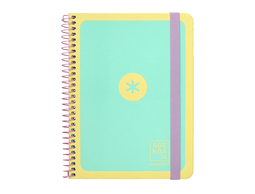 AGENDA DE OFICINA ANTARTIK A6+ 2024 SEMANA VISTA 80 GR CON SOBRE Y 3 HOJAS PEGATINAS MINT130X175 MM