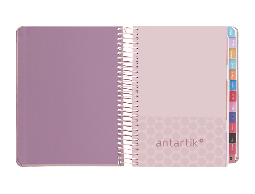 AGENDA DE OFICINA ANTARTIK 2024 DIA PAGINA 80 GR CON SOBRE MARCAPAGINAS Y 3 HOJAS PEGATINAS ROSA 130X175 MM