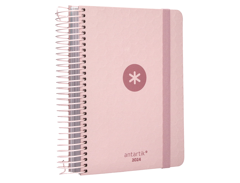 AGENDA DE OFICINA ANTARTIK 2024 DIA PAGINA 80 GR CON SOBRE MARCAPAGINAS Y 3 HOJAS PEGATINAS ROSA 130X175 MM