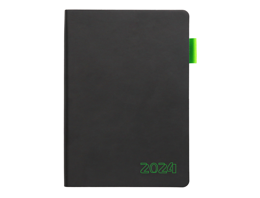 AGENDA ENCUADERNADA LIDERPAPEL SIFNOS A5 2024 DIA PAGINA COLOR VERDE PAPEL 70 GR