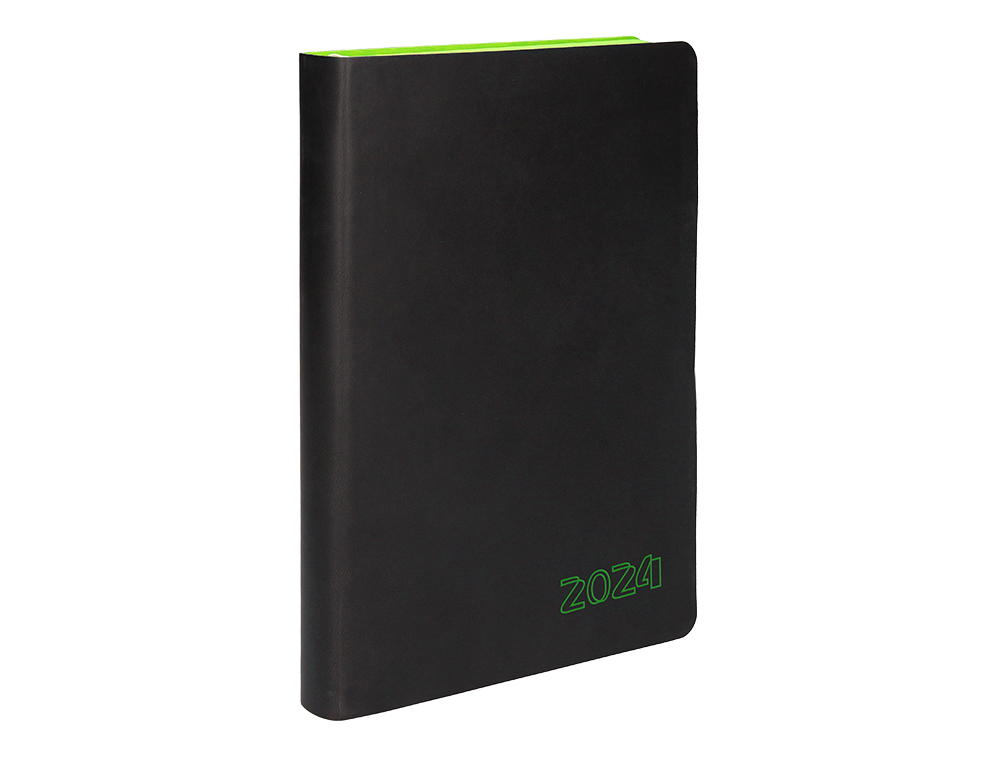 AGENDA ENCUADERNADA LIDERPAPEL SIFNOS A5 2024 DIA PAGINA COLOR VERDE PAPEL 70 GR