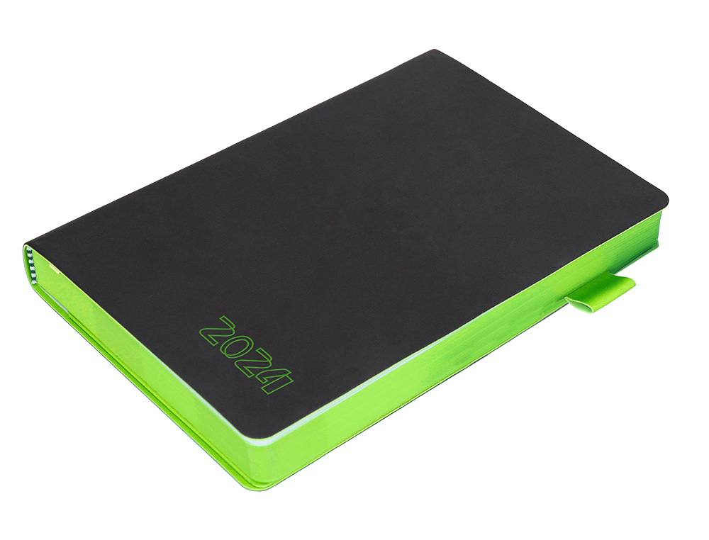 AGENDA ENCUADERNADA LIDERPAPEL SIFNOS A5 2024 DIA PAGINA COLOR VERDE PAPEL 70 GR