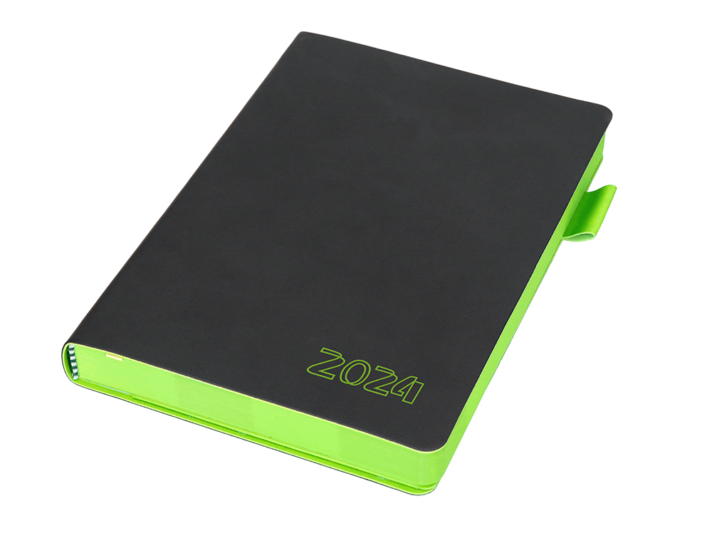 AGENDA ENCUADERNADA LIDERPAPEL SIFNOS A5 2024 DIA PAGINA COLOR VERDE PAPEL 70 GR