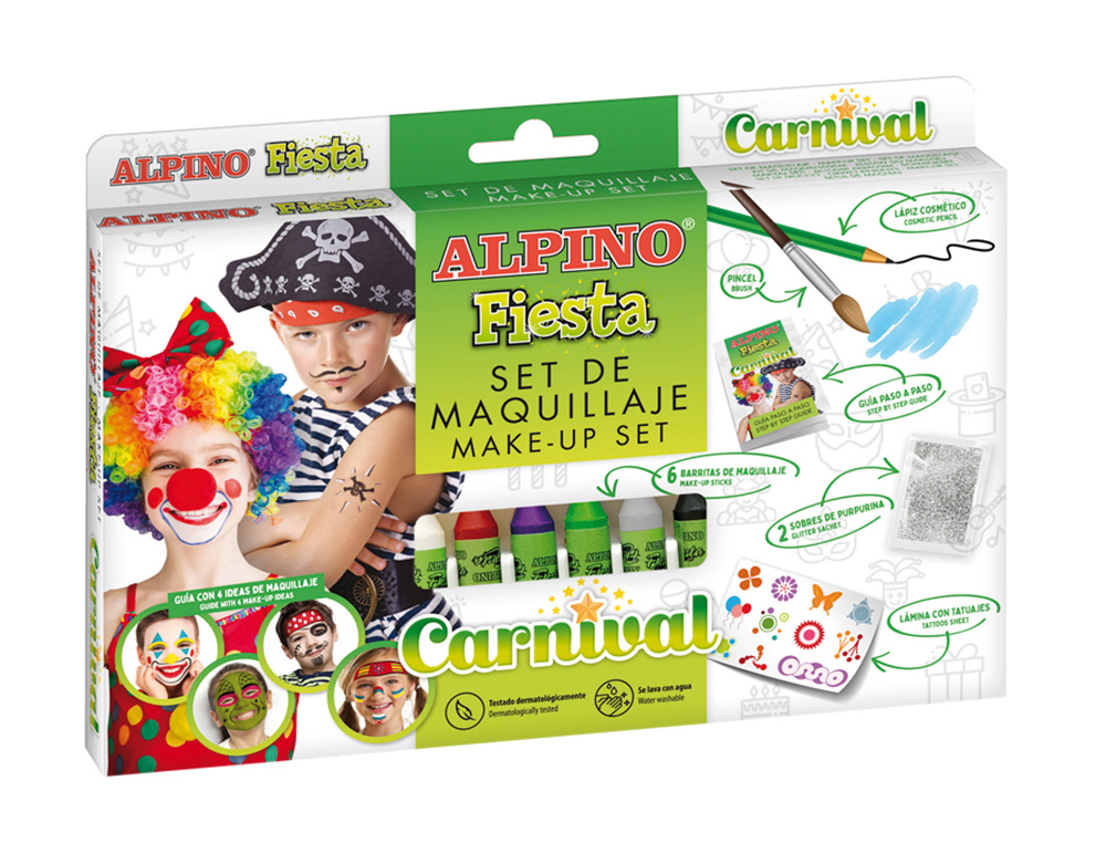 Barra de maquillaje alpino fiesta caja de 6 unidades colores surtidos