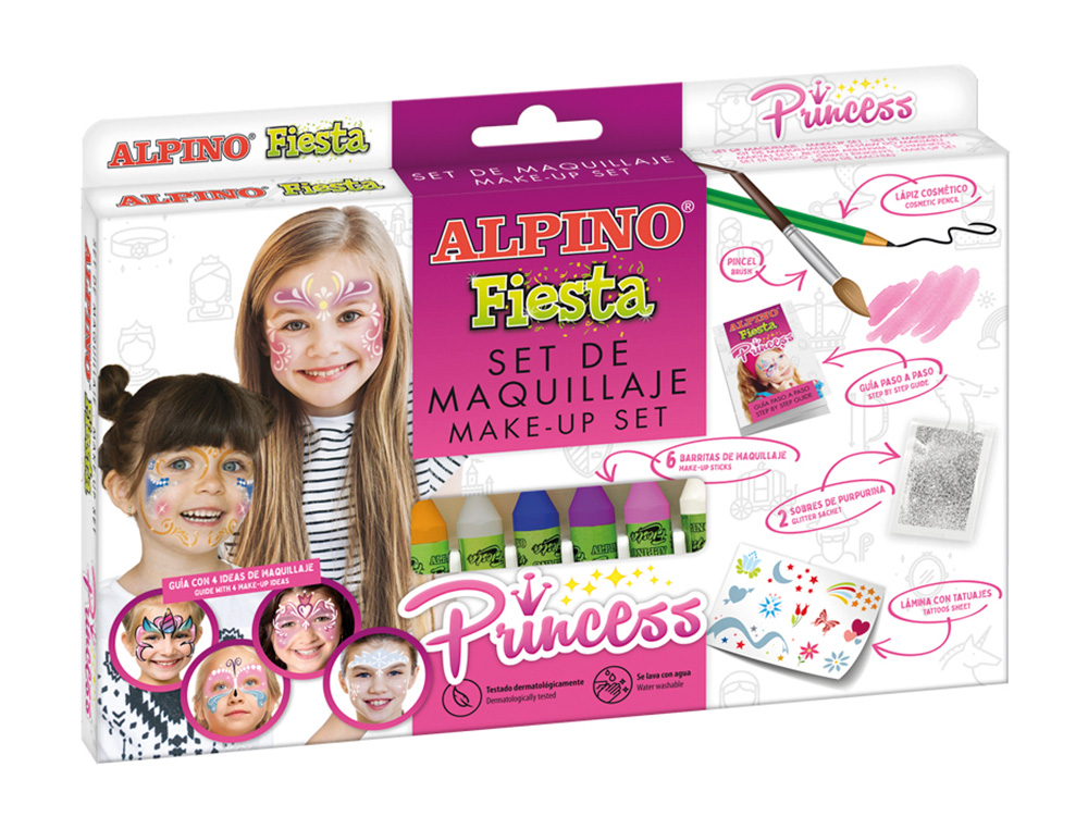 Barra de maquillaje alpino princesa caja de 6 unidades colores surtidos