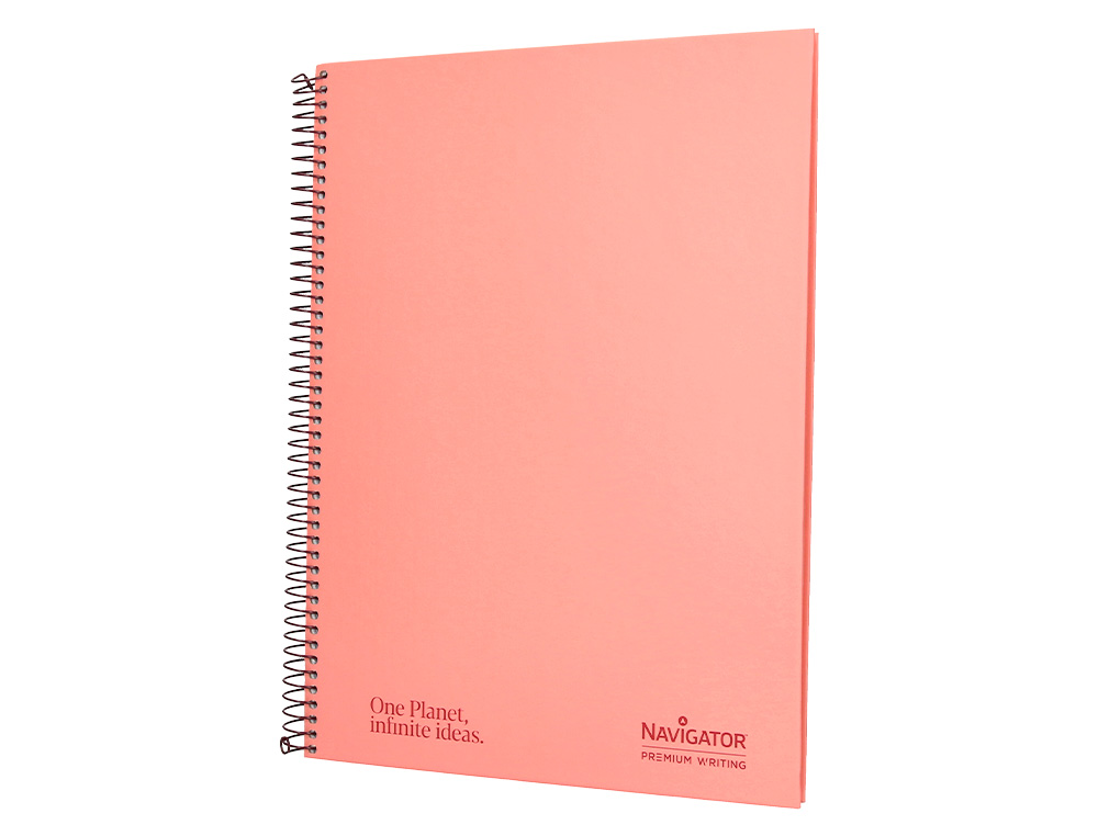 CUADERNO ESPIRAL NAVIGATOR A4 MICRO TAPA FORRADA 80H 80GR HORIZONTAL 1 BANDA COLOR CORAL