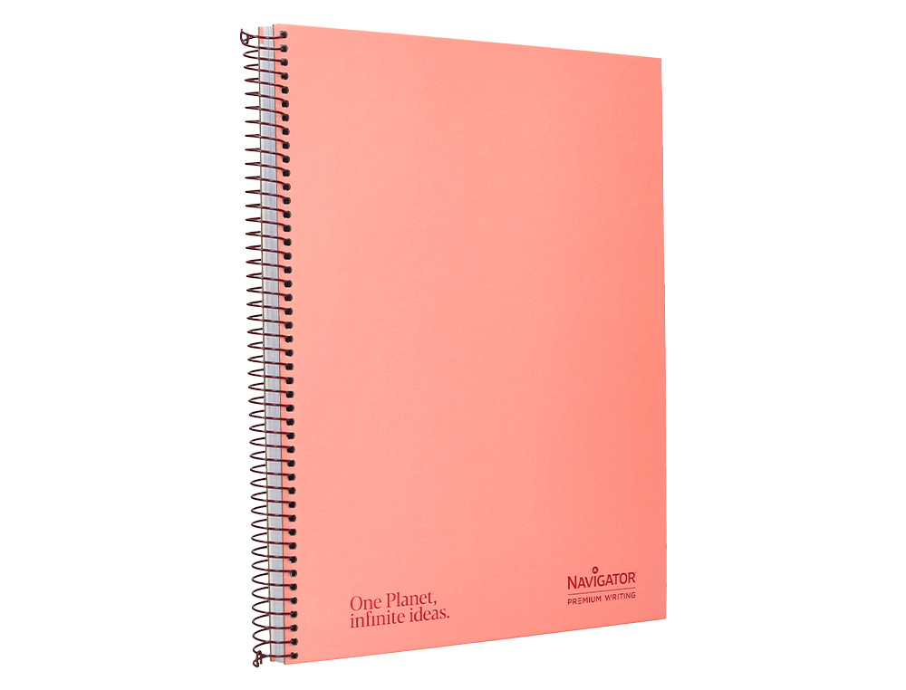 CUADERNO ESPIRAL NAVIGATOR A4 MICRO TAPA FORRADA 80H 80GR HORIZONTAL 1 BANDA COLOR CORAL