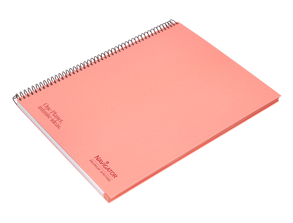 CUADERNO ESPIRAL NAVIGATOR A4 MICRO TAPA FORRADA 80H 80GR HORIZONTAL 1 BANDA COLOR CORAL