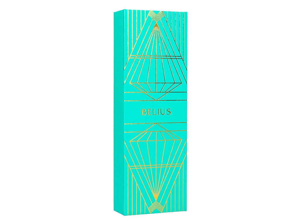 PLUMA BELIUS SOIREE ALUMINIO COLOR ART DECO TURQUESA Y DORADO TINTA AZUL CAJA DE DISEO