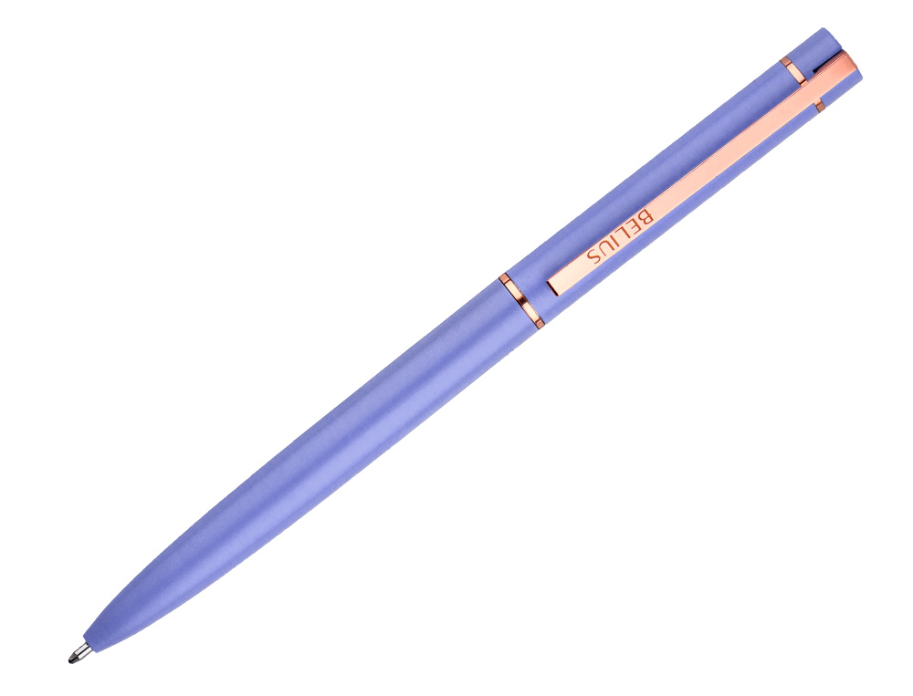 BOLIGRAFO BELIUS ROSE ALUMINIO COLOR LAVANDA/ORO ROSA TINTA AZUL CAJA DE DISEO
