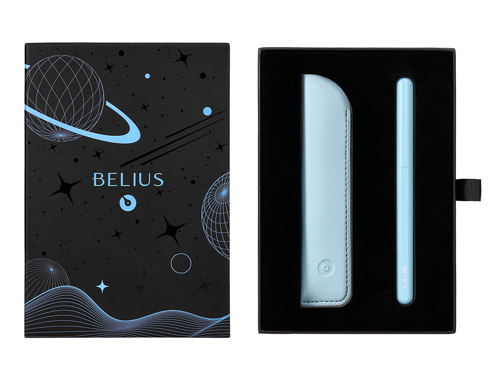 ROLLER Y FUNDA DE SIMILPIEL BELIUS SPACE B COLOR MINIMALISTA AZUL TINTA AZUL CAJA DE DISEO