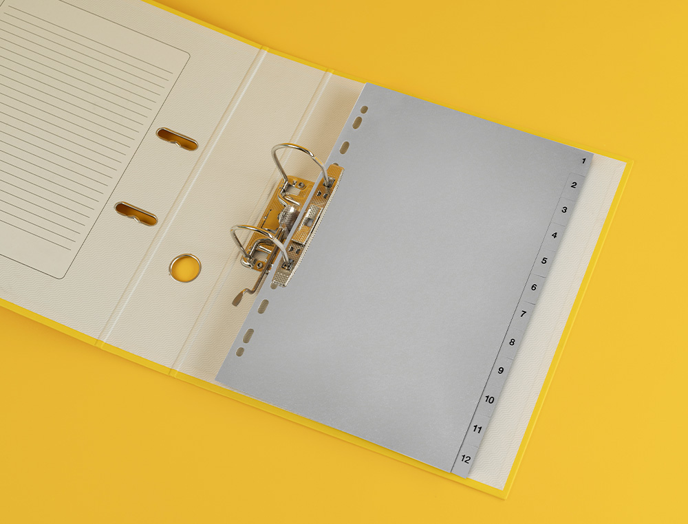 SEPARADOR NUMERICO Q-CONNECT PLASTICO 1-12 JUEGO DE 12 SEPARADORES DIN A4 MULTITALADRO