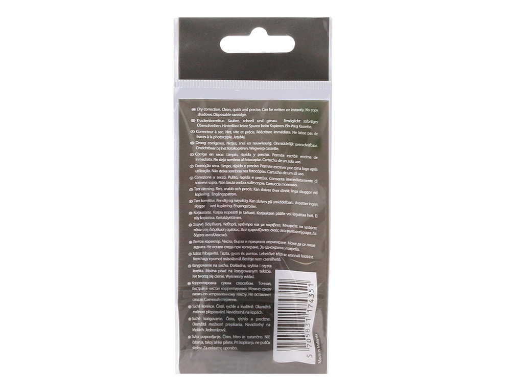 CORRECTOR Q-CONNECT CINTA BLANCO 5 MM X 12 MT
