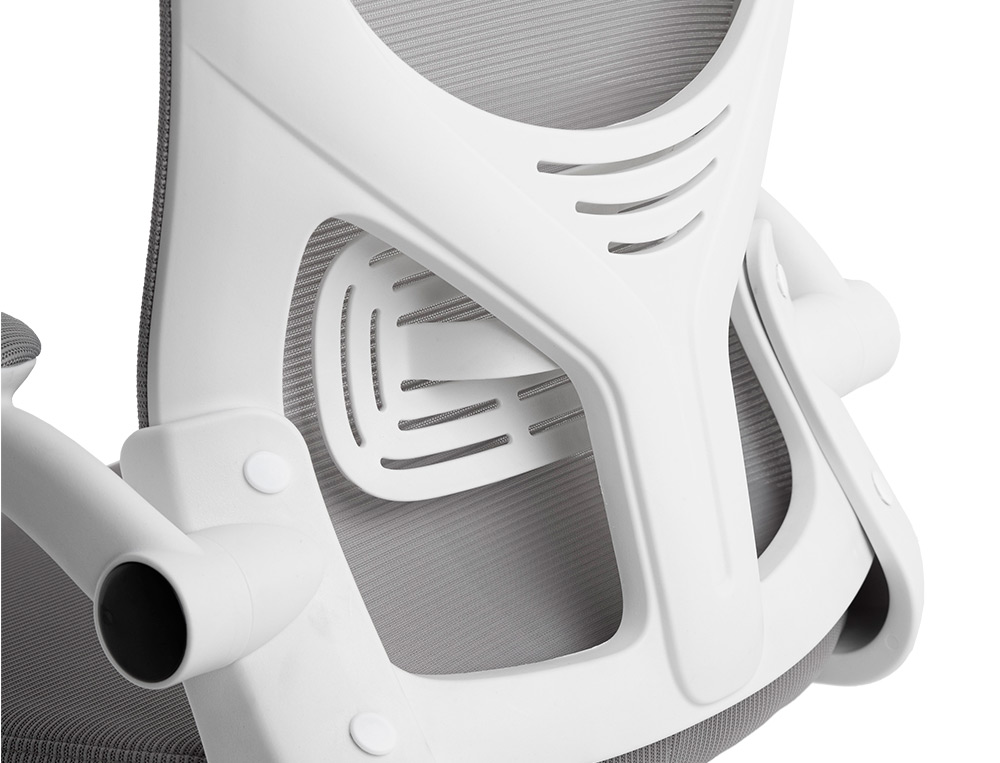 CADEIRA ERGONOMICA Q-CONNECT MALHA BASE NYLON ALT MAX 1300 MM LARG 610 MM PROF 600 MM RODAS PREMIUM COR BRANCO/CINZA