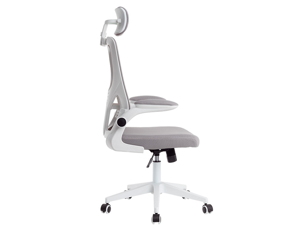 CADEIRA ERGONOMICA Q-CONNECT MALHA BASE NYLON ALT MAX 1300 MM LARG 610 MM PROF 600 MM RODAS PREMIUM COR BRANCO/CINZA