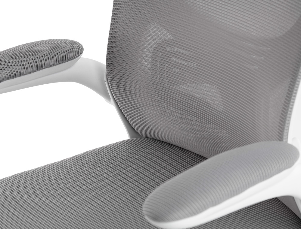 CADEIRA ERGONOMICA Q-CONNECT MALHA BASE NYLON ALT MAX 1300 MM LARG 610 MM PROF 600 MM RODAS PREMIUM COR BRANCO/CINZA