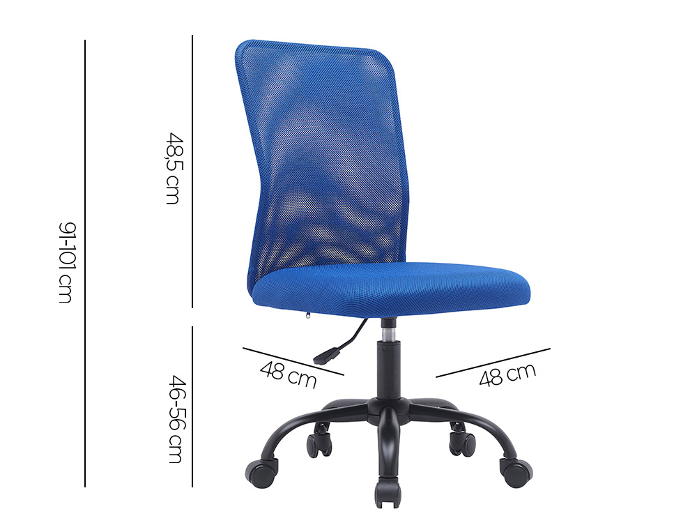 CADEIRA DE ESCRITORIO Q-CONNECT PARMA MALHA ALT MAX 990 MM LARG 480 MM PROF 590 MM SEM APOIO DE BRACOS COR PRETO