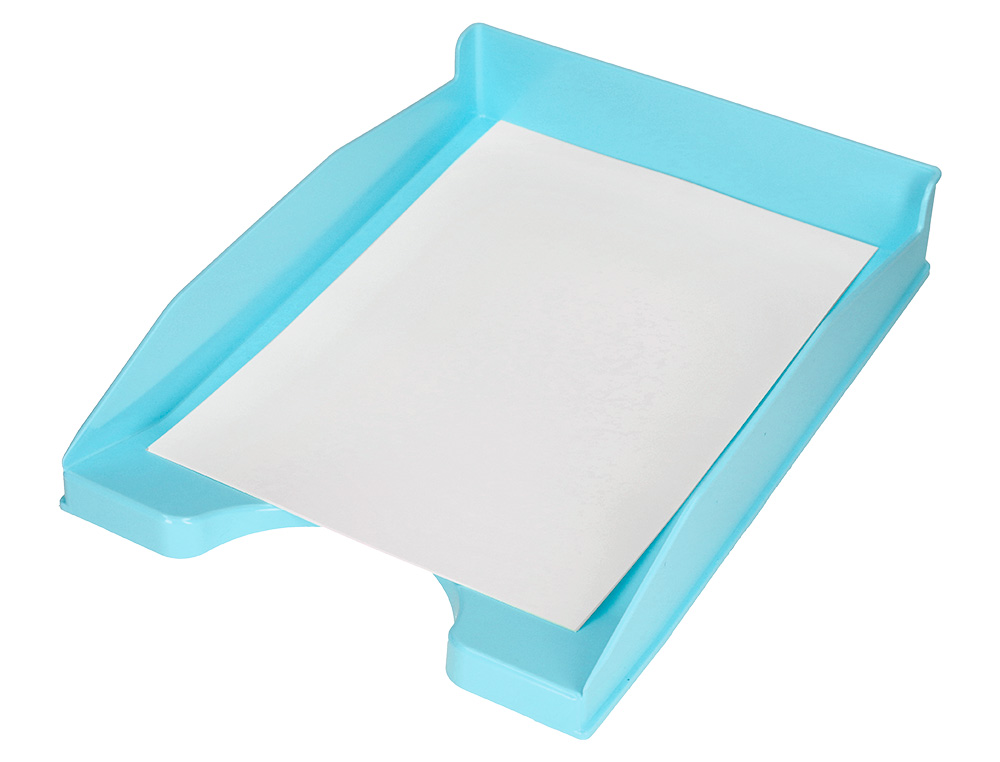 BANDEJA SOBREMESA PLASTICO Q-CONNECT CELESTE OPACO 240X70X340MM