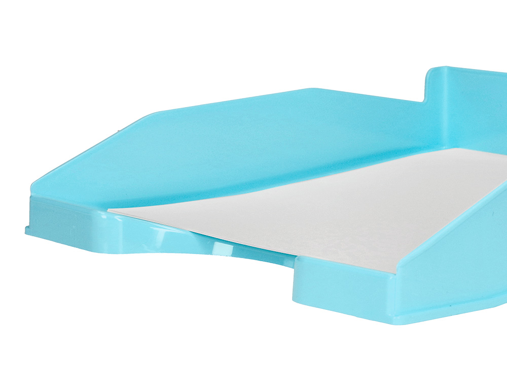 BANDEJA SOBREMESA PLASTICO Q-CONNECT CELESTE OPACO 240X70X340MM