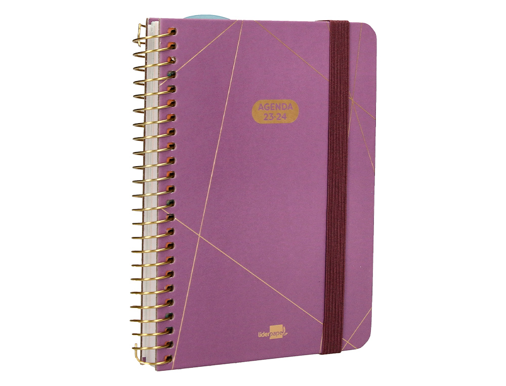AGENDA ESCOLAR LIDERPAPEL CURSO 23-24 COLLEGE CLASSIC LINES MINI BILINGUE DOS DIAS PAGINA CARTON FORRADO ESPIRAL