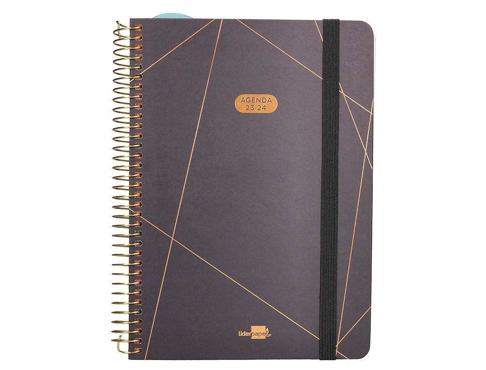 AGENDA ESCOLAR LIDERPAPEL CURSO 23-24 COLLEGE CLASSIC LINES MINI BILINGUE DIA PAGINA CARTON FORRADO ESPIRAL