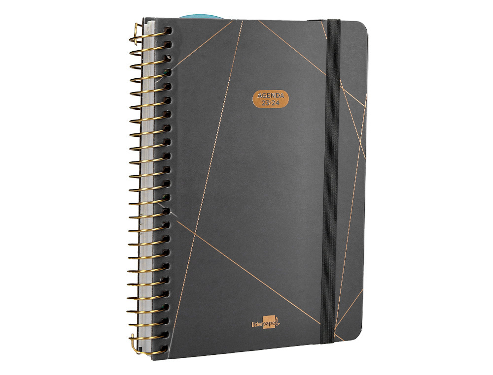 AGENDA ESCOLAR LIDERPAPEL CURSO 23-24 COLLEGE CLASSIC LINES MINI BILINGUE DIA PAGINA CARTON FORRADO ESPIRAL