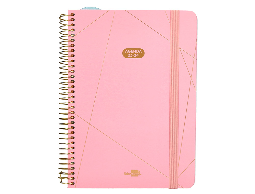 AGENDA ESCOLAR LIDERPAPEL CURSO 23-24 COLLEGE CLASSIC LINES MINI BILINGUE DIA PAGINA CARTON FORRADO ESPIRAL