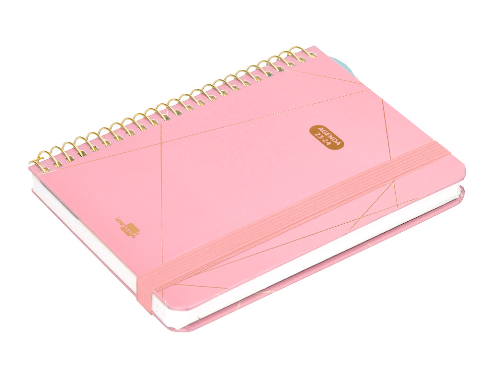 AGENDA ESCOLAR LIDERPAPEL CURSO 23-24 COLLEGE CLASSIC LINES MINI BILINGUE DIA PAGINA CARTON FORRADO ESPIRAL