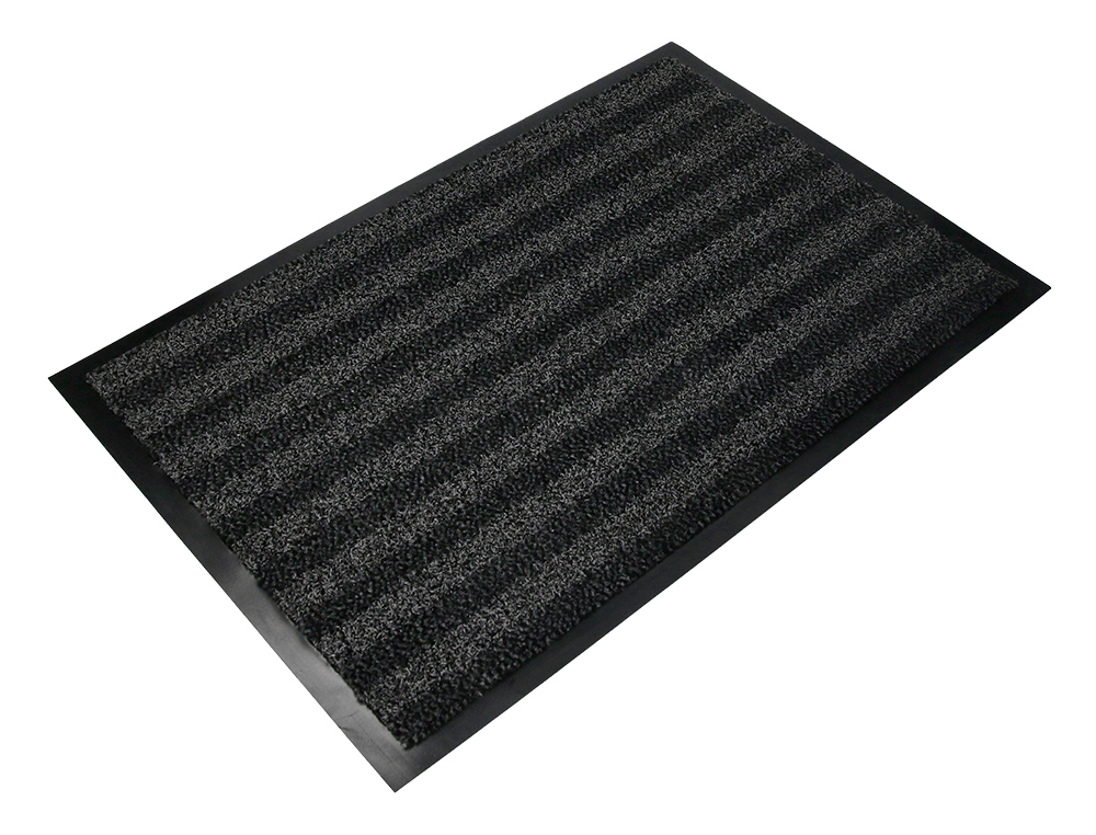 TAPETE DE CHAO Q-CONNECT PREMIUM PARA INTERIORES ANTIDESLIZANTE FIBRA POLIPROPILENO E FELTRO CINZA 60X40 CM