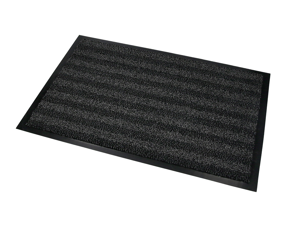 TAPETE DE CHAO Q-CONNECT PREMIUM PARA INTERIORES ANTIDESLIZANTE FIBRA POLIPROPILENO E FELTRO CINZA 60X40 CM
