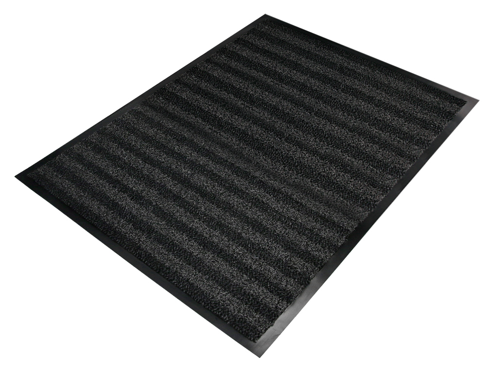 TAPETE DE CHAO Q-CONNECT PREMIUM PARA INTERIORES ANTIDESLIZANTE FIBRA POLIPROPILENO E FELTRO CINZA 90X150 CM