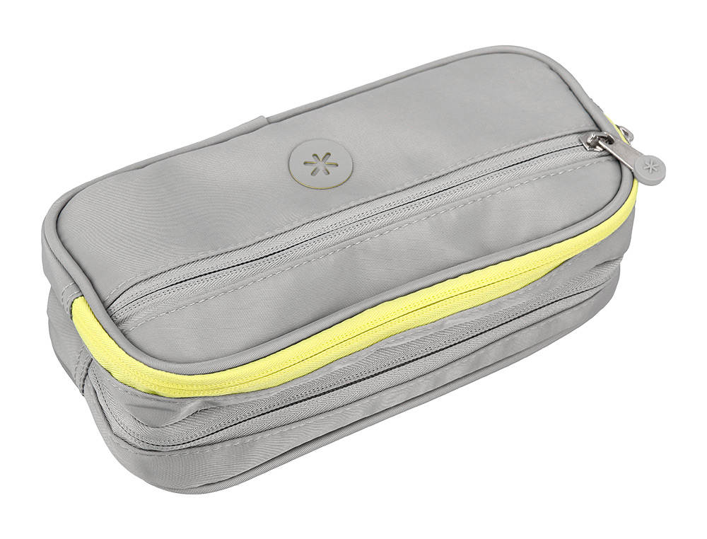 ESTUCHE PORTATODO ANTARTIK FUSION FLEX 3 CREMALLERAS GRIS COMPAÑERO MOCHILA 100X60X220 MM