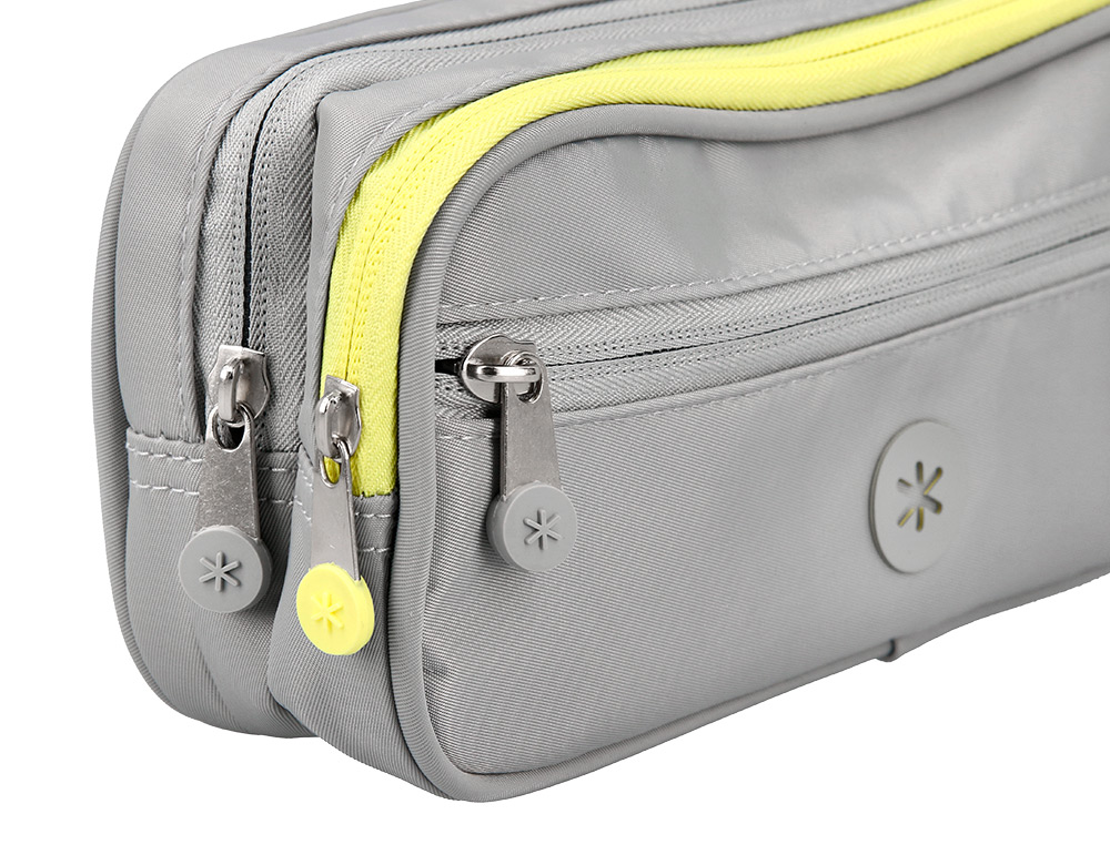 ESTUCHE PORTATODO ANTARTIK FUSION FLEX 3 CREMALLERAS GRIS COMPAÑERO MOCHILA 100X60X220 MM