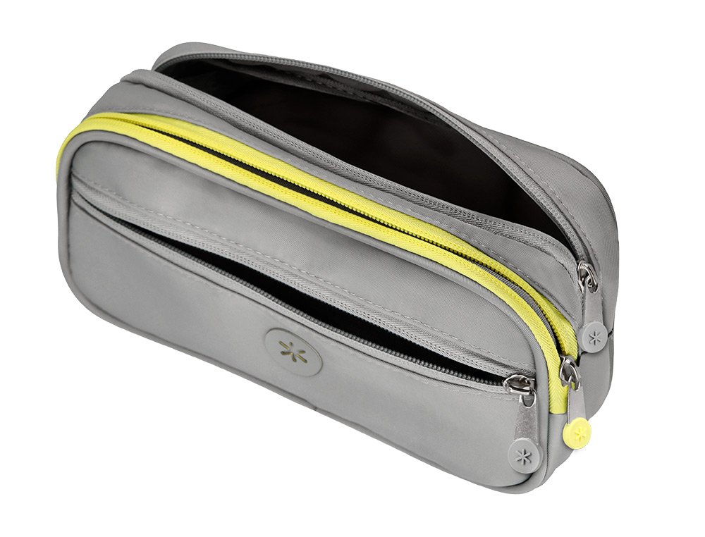 ESTUCHE PORTATODO ANTARTIK FUSION FLEX 3 CREMALLERAS GRIS COMPAÑERO MOCHILA 100X60X220 MM