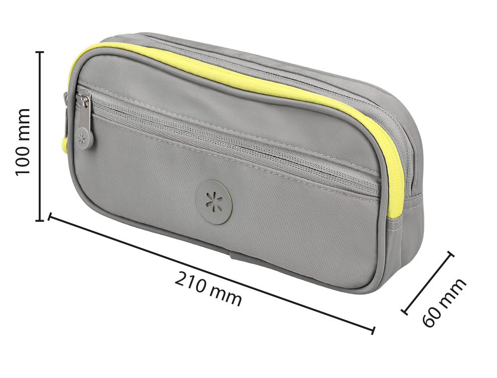 ESTUCHE PORTATODO ANTARTIK FUSION FLEX 3 CREMALLERAS GRIS COMPAÑERO MOCHILA 100X60X220 MM