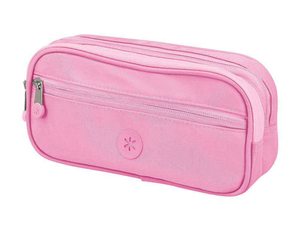 ESTUCHE PORTATODO ANTARTIK FUSION FLEX 3 CREMALLERAS ROSA COMPAÑERO MOCHILA 100X60X220 MM
