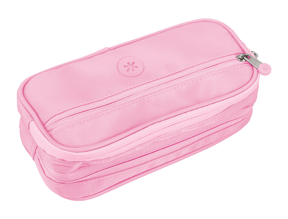 ESTUCHE PORTATODO ANTARTIK FUSION FLEX 3 CREMALLERAS ROSA COMPAÑERO MOCHILA 100X60X220 MM
