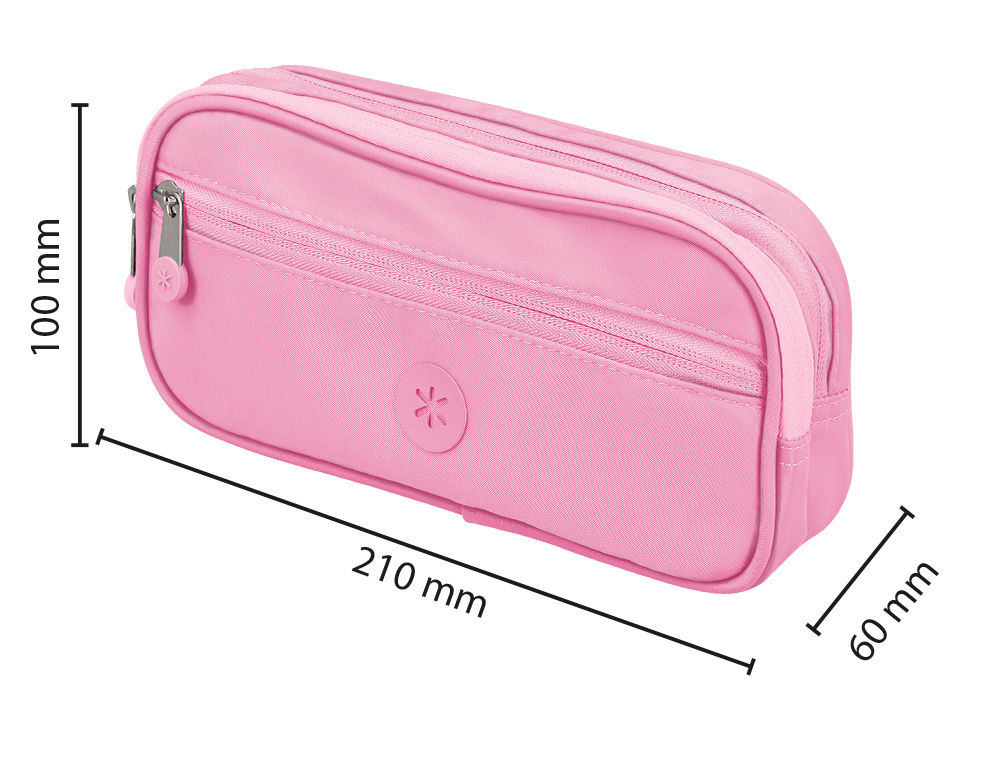 ESTUCHE PORTATODO ANTARTIK FUSION FLEX 3 CREMALLERAS ROSA COMPAÑERO MOCHILA 100X60X220 MM
