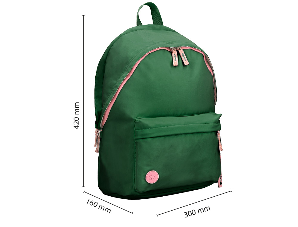 MOCHILA ANTARTIK BASIC PACK CON BOLSILLO PARA PORTATIL VERDE 20 L 300X160X420 MM