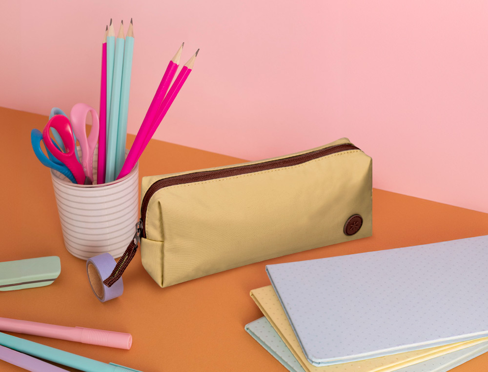 ESTUCHE PORTATODO ANTARTIK BASIC PACK 1 COMPARTIMENTO BEIGE COMPAÑERO MOCHILA 80X55X210 MM