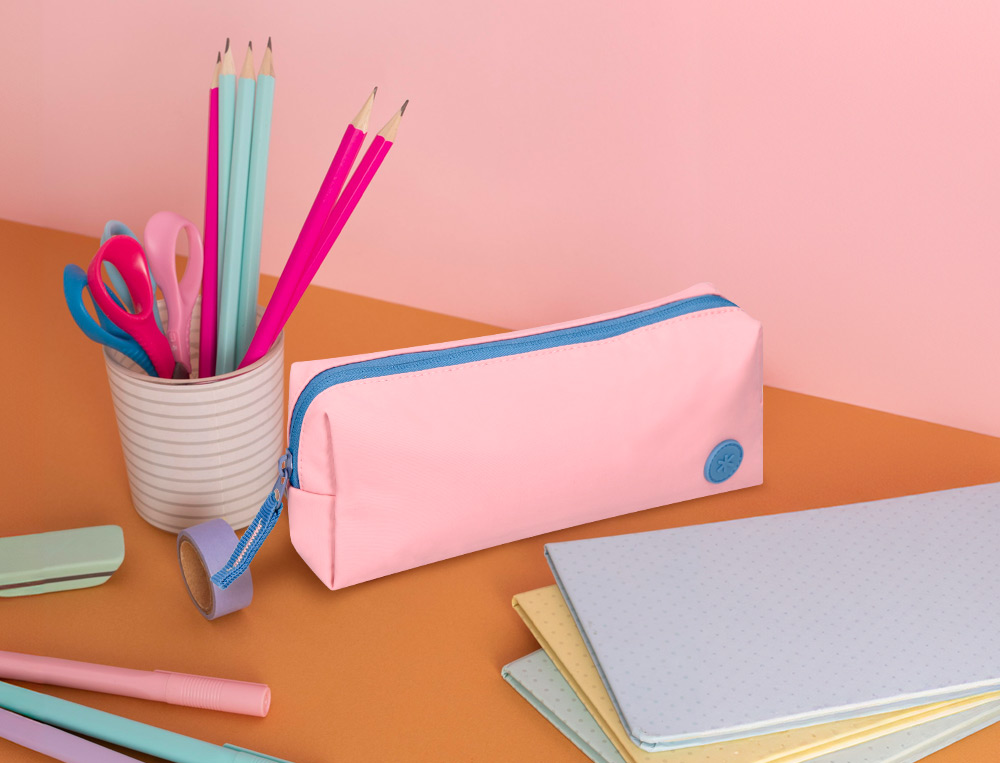 ESTUCHE PORTATODO ANTARTIK BASIC PACK 1 COMPARTIMENTO ROSA COMPAÑERO MOCHILA 80X55X210 MM