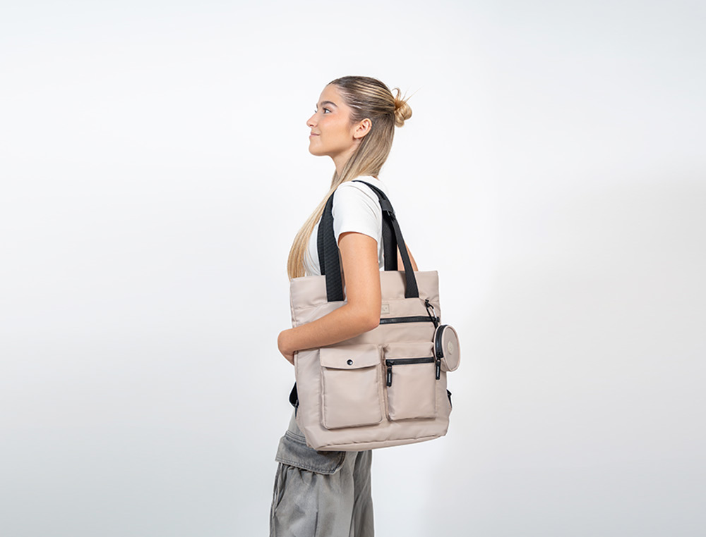 MOCHILA ANTARTIK BOLSO FLIP BAG CON ACOLCHADO PARA PORTATIL 15'' BEIGE 400X120X390 MM