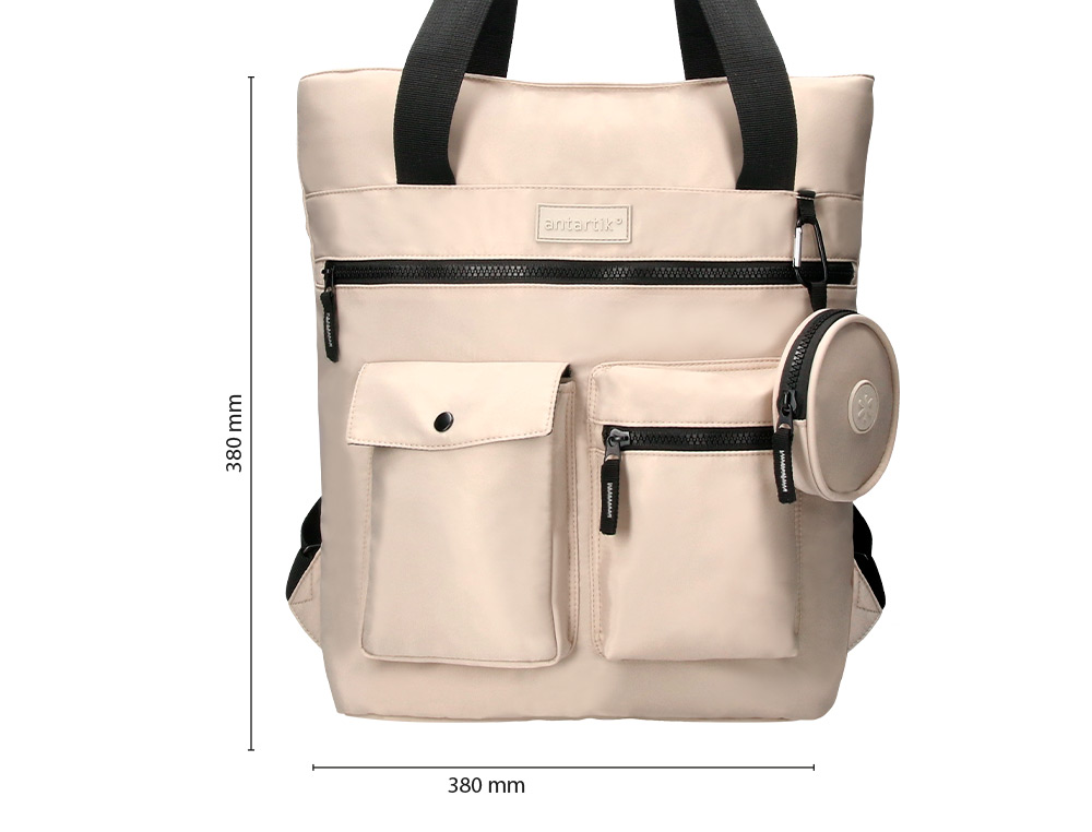 MOCHILA ANTARTIK BOLSO FLIP BAG CON ACOLCHADO PARA PORTATIL 15'' BEIGE 400X120X390 MM