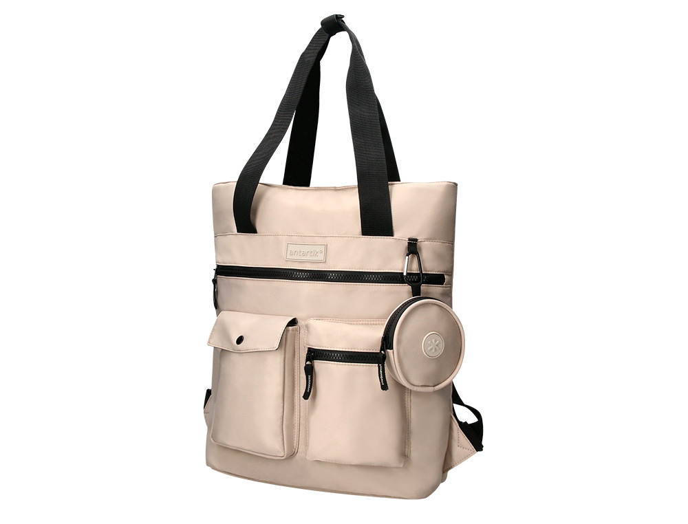 MOCHILA ANTARTIK BOLSO FLIP BAG CON ACOLCHADO PARA PORTATIL 15'' BEIGE 400X120X390 MM