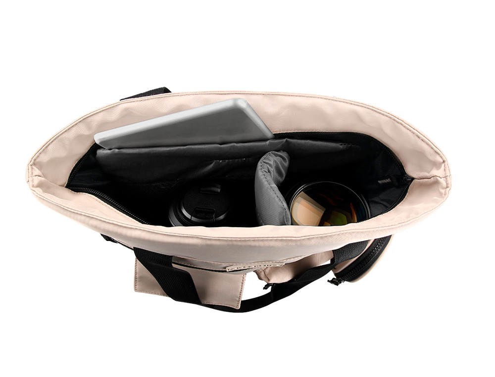 MOCHILA ANTARTIK BOLSO FLIP BAG CON ACOLCHADO PARA PORTATIL 15'' BEIGE 400X120X390 MM